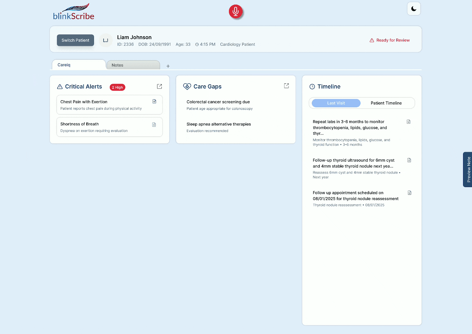 CareIQ Clinical Insights Dashboard